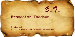 Brandeisz Taddeus névjegykártya
